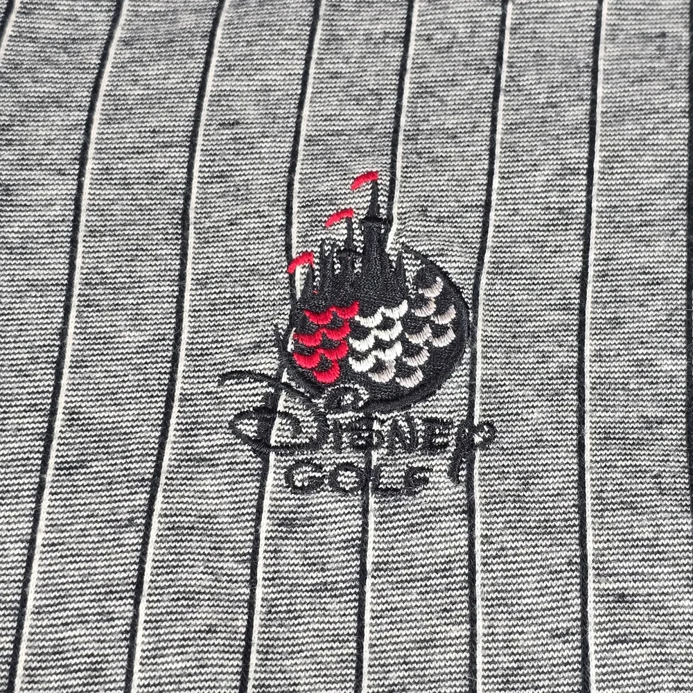 VTG Walt Disney World Mickey Mouse Disney Golf 90s Striped Mens Polo Shirt Sz XL